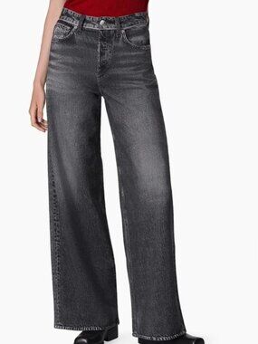 Rag & Bone Jeans Sophie Miramar Wide Leg in Washed Black Grey